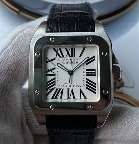 cartier santos 100 stainless steel